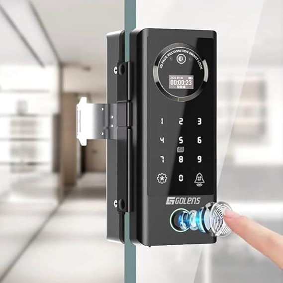 51eF6RwXyFL._SX569_ Golens Smart Glass Door Lock for Home/Office | WiFi | 6 Ways Unlocking, Fingerprint, Remote, PIN, IC Card, Mobile App, Key | Digital Lock for Door